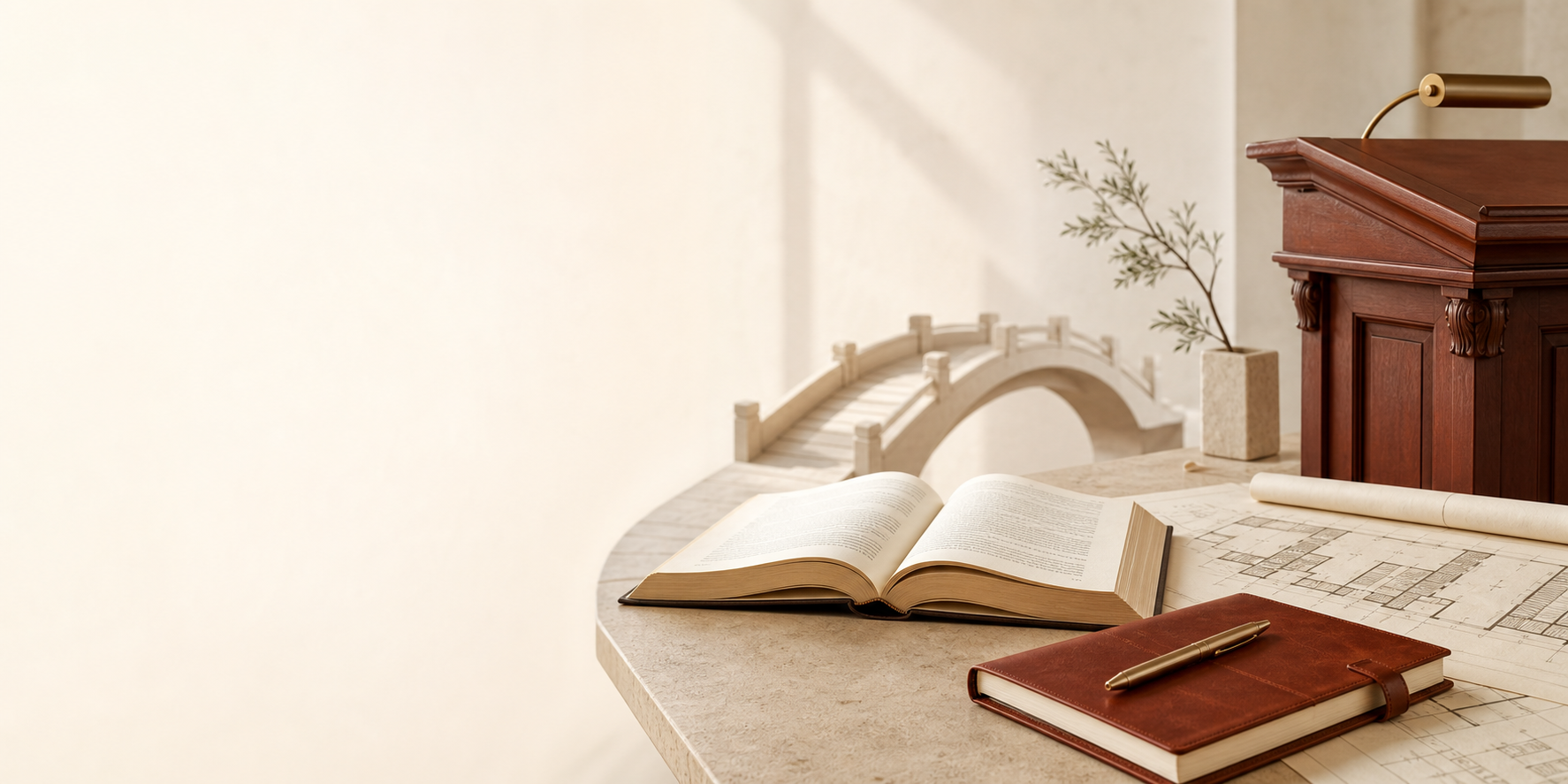 An academic workspace suggesting knowledge and professional experience